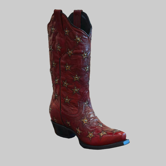 Black Star Marfa Boot - Red/Bone