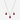 Montana Silversmiths Desert Rose Crystal Jewelry Set — red cubic zirconia teardrop necklace and earrings. Front view.