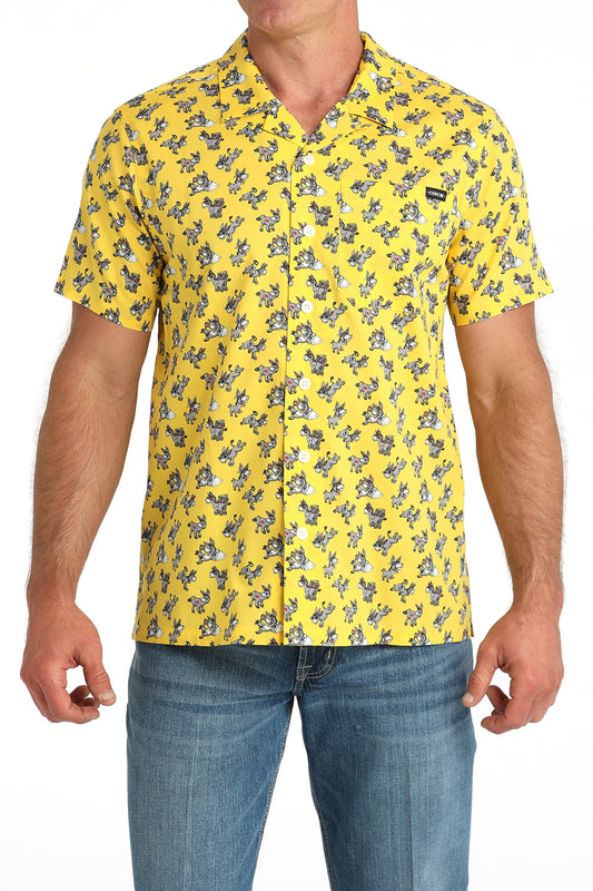 Cinch Men’s Wonky Donkey Camp Shirt – Gold