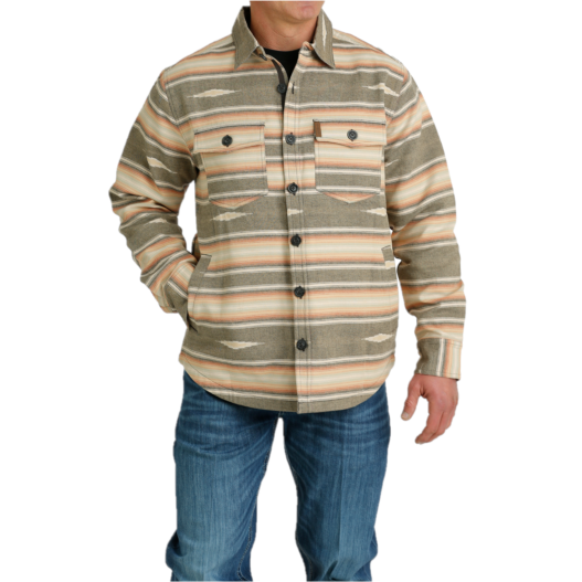 Cinch MWJ1597002 MENSJACQUARDSHIRTJKT GRY