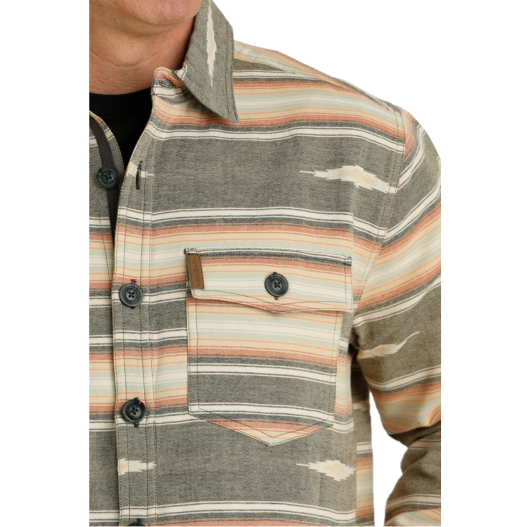 Cinch MWJ1597002 MENSJACQUARDSHIRTJKT GRY