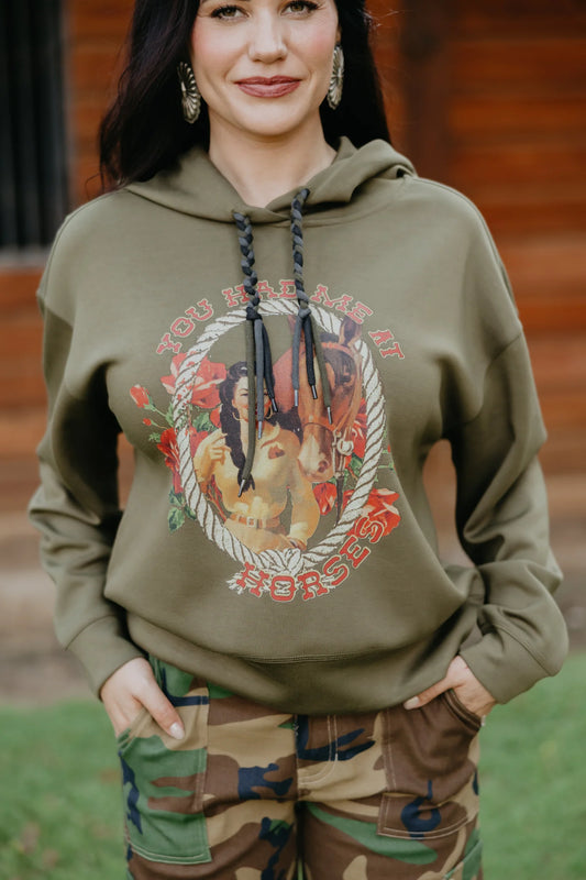 Rodeo Quincy You Had Me At Horses Hoodie