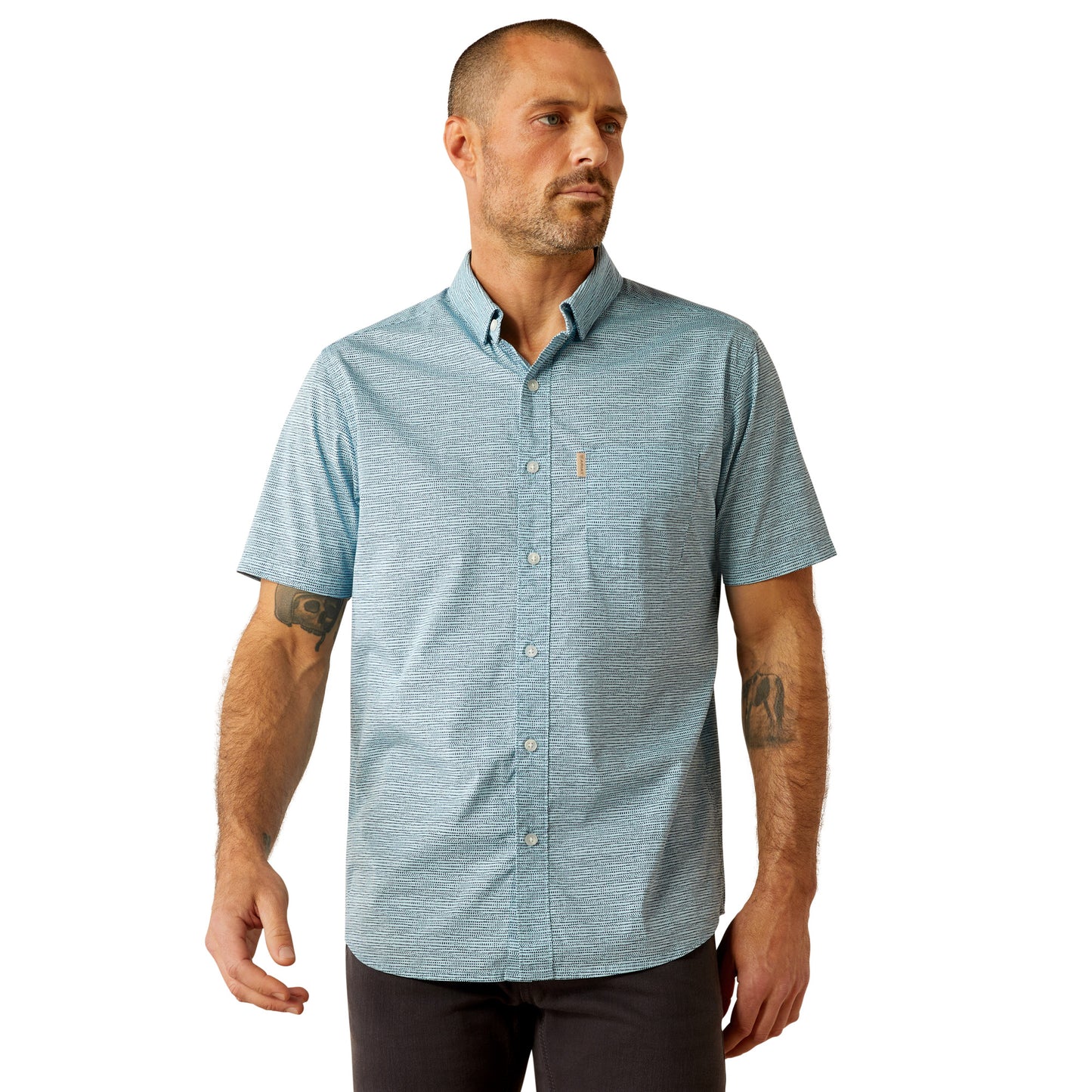Ariat Monte Modern Short Sleeve Button-Up – Aqua