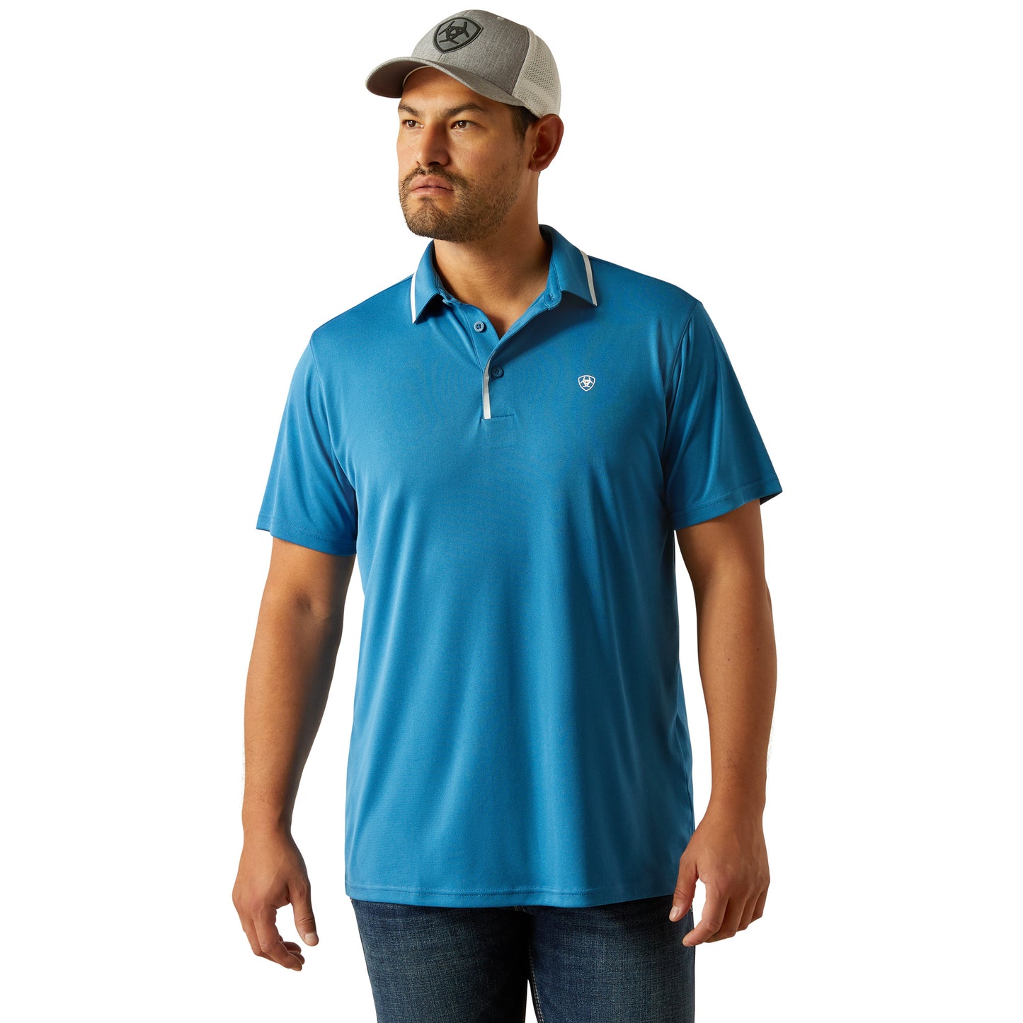 Ariat Welded TEK Fitted Polo (Blue Sapphire)