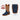Anderson Bean custom make up boot in Sueded Navy Blue Elephant — wide square DB toe, Goliad stitch. Side and toe detail.