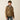 Ariat Basis Fleece Pullover in Savannah Tan Camo — quarter-zip, nylon yoke. Front view on model.
