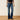 Ariat Perfect Rise Davina Trouser Jean in Irvine — slim hip, wide trouser leg. Front view on model.