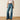 Ariat Mavis Wide Leg Jean in Delaware — front patch pockets, wide leg. Front view on model.