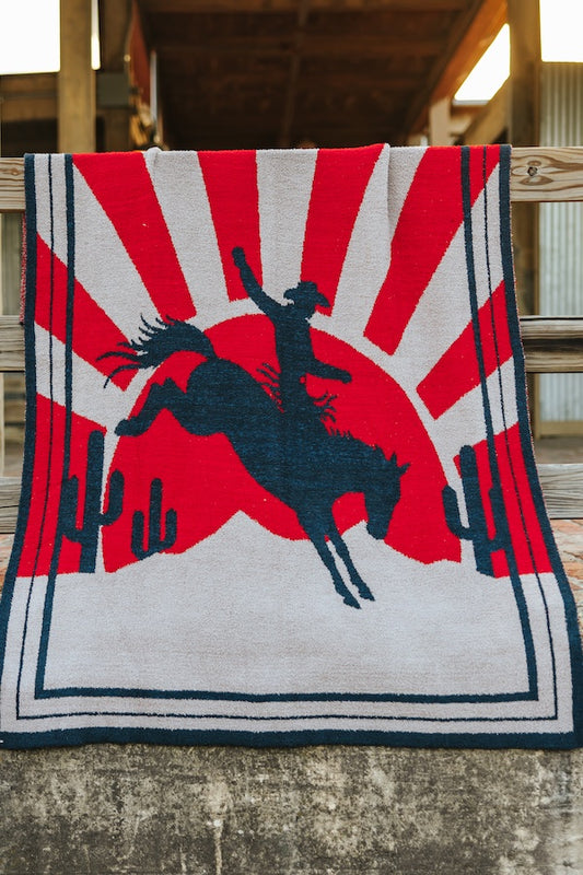 Lucky & Blessed Sunset Rodeo Printed Blanket (50x60)