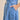 Belted Denim Midi Dress with Gold Buttons