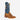 Circle A Western and Work: Anderson Bean S5003 Natural Brahma Bison boots with sky blue shaft, square toe, and roper heel.