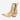 Circle A Western and Work Ariat Jade white and tan crocodile print leather western bootie with a snip toe and heel