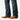 Circle A Western and Work Ariat Men's M4 low rise boot cut jeans in blue denim with reinforced stitching and a relaxed fit.