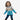 Toddler wearing a Circle A Western and Work fleece zip-up with western print, blue sleeves, and brown cowboy boots.