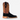 Circle A Western and Work R. Watson black roughout leather square toe cowboy boot with a brown cowhide shaft.