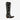 Circle A Western and Work knee-high western boot in inkwell black leather with metallic star overlays and X toe