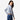 Circle A Western and Work women's blue and white dobby stripe long sleeve snap shirt