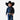 Circle A Western and Work boys navy long sleeve western shirt with a small print, worn with a black cowboy hat and jeans