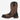Circle A Western and Work men's brown canvas and leather cowboy boots with black toe cap and heel.