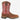 Circle A Western and Work brown leather pull-on work boot with red shaft, white stitching, and composite toe.