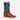 Circle A Western and Work Horse Power kids' cognac fish-print square toe western boot with a navy blue shaft.