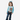Circle A Western and Work toddler girl wearing a blue and white long sleeve shirt with a cowgirl and horse graphic