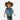 Circle A Western and Work baby boy wearing a desert blue short-sleeve polo with cactus print and a cowboy hat