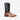 Circle A Western and Work The Doc Tan Bison cowboy boots with navy shafts and tan leather foot. Features square toe and flame stitching.
