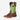 Circle A Western and Work Durango kid's square-toe western boot in frontier brown leather and lime green shaft.
