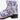 Circle A Western and Work Old West leather cowboy boot with purple and silver floral print and riding heel