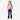 Young girl wearing Circle A Western and Work Cruel Girl dark stone wash western denim jeans and a pink long-sleeve top