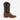 Circle A Western and Work Horse Power honey bullfight leather cowboy boot with black shaft and intricate stitching.