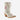 Circle A Western and Work ivory pearl leather western boot with pink rose floral overlays and whipstitch detailing.