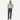 Circle A Western and Work khaki long sleeve FR shirt with chest pocket, worn by a man in jeans and work boots.