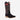 Circle A Western and Work kids' black suede western boot with red stitching, cutter toe, and leather outsole.