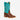 Circle A Western and Work Anderson Bean kids' square toe western boot with chocolate ostrich-print vamp and turquoise shaft