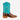 Circle A Western and Work Anderson Bean kids' square toe western boot with chocolate ostrich-print and turquoise shaft