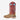 Circle A Western and Work Old West kids' camel suede cutter toe cowboy boot with a marbled rust-red shaft and stitching.