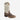 Circle A Western and Work kids western boot in chocolate brown leather with a vintage white shaft and square toe.