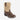 Circle A Western and Work kids western boot in tan and chocolate synthetic leather with a broad square toe and zipper
