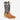 Circle A Western and Work kids' tan and navy faux leather western boots with broad square toe and arrow stitching