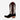 Circle A Western and Work Macie Bean western boot with black suede vamp, whiskey leather shaft, and cream inlays.