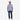 Circle A Western and Work men's light blue short-sleeve polo snap shirt with geometric pattern. Model wearing jeans and cowboy hat.