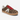 Circle A Western and Work MIA Axel low-top sneaker in leopard print with red laces, white V stripe, and gum sole.