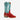 Circle A Western and Work Macie Bean red suede and sea foam western cowboy boot with white floral embroidery