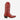 Circle A Western and Work red leather cowboy boot with bone star inlays, stud accents, and a sleek snip toe profile.