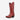 Circle A Western and Work red leather cowboy boot with bone star inlays, stud accents, and a sleek snip toe profile.
