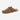 Circle A Western and Work Very G Iris 2 tan suede clogs with braided buckle detail and frayed edges.