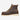 Circle A Western and Work Thorogood 6" brown leather moc toe steel toe work boot with yellow laces and white stitching.