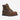 Circle A Western and Work Thorogood brown leather steel toe moc wedge work boots with yellow laces.